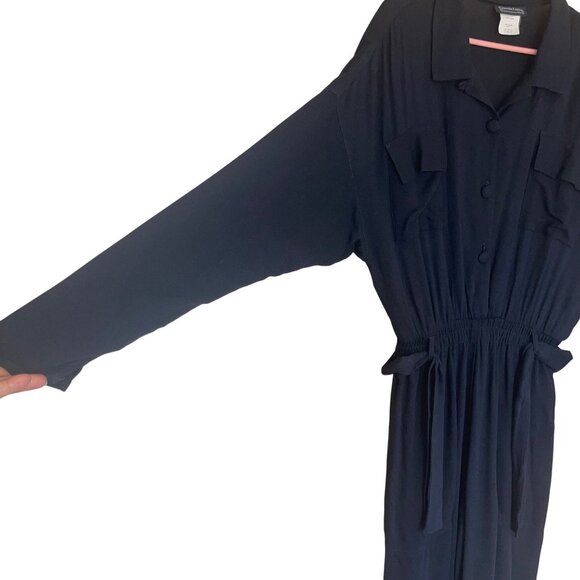 Carole Little Saint Tropez West Vintage Womens Jumpsuit Size 10 Black Crepe - Picture 14 of 15